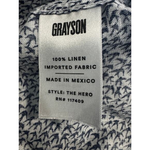 Grayson The Hero Shirt Women’s Size 3/M Navy Bird Print Cotton Button Up - Picture 5 of 6